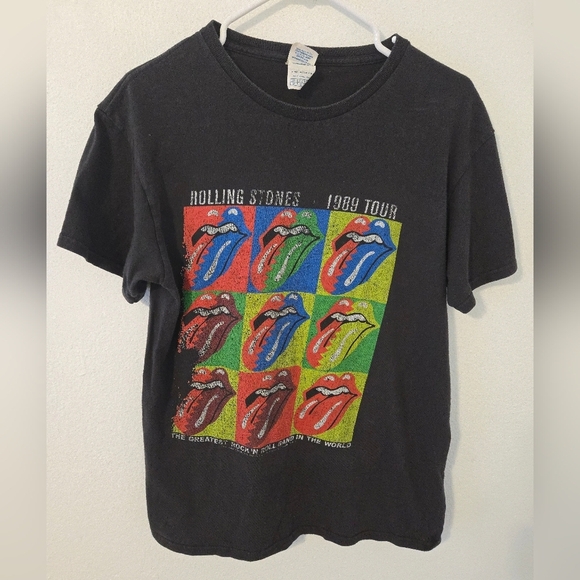 Delta Other - Rolling Stones Rock N Roll Band Tour T Shirt Mens Medium Delta Pro Weight Faded